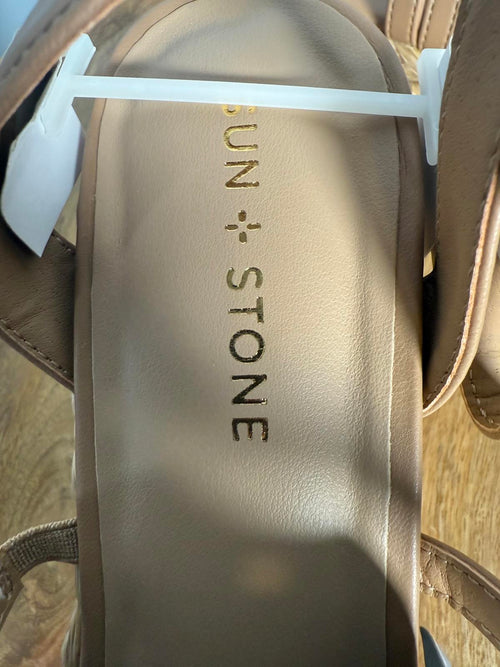 SUN STONE Women's Finnickk Strappy Espadrille Wedge Sandals Nude Size 11 NWB