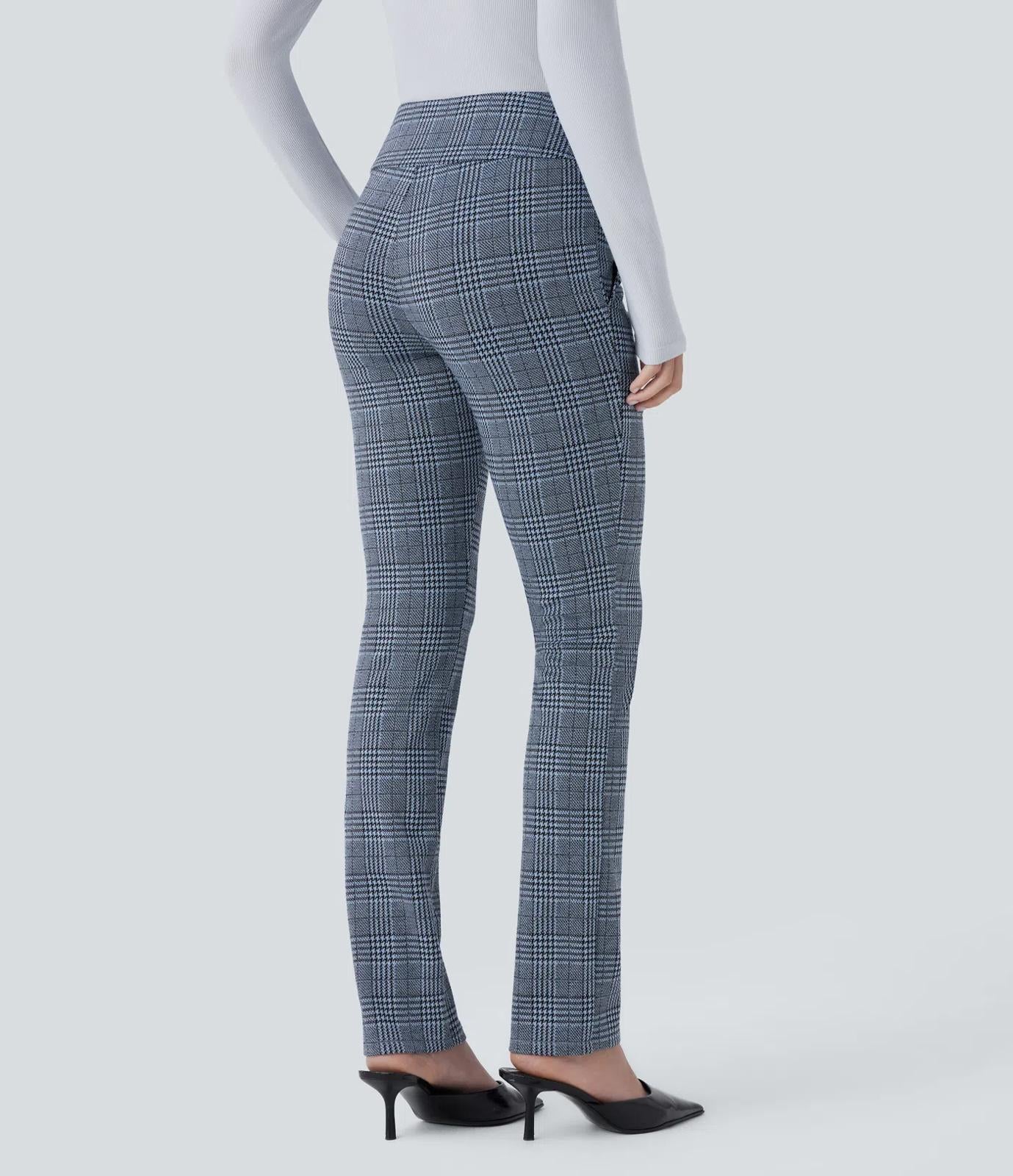 NWT Halara Flex™ High Waisted Houndstooth Plaid Skinny Work Pants Size Small