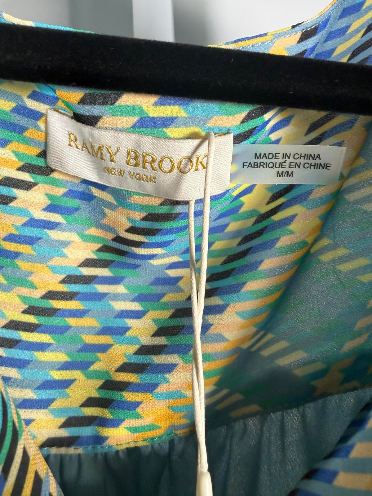 NWT Ramy Brook Ivory Sleeveless Top Multi color Size M
