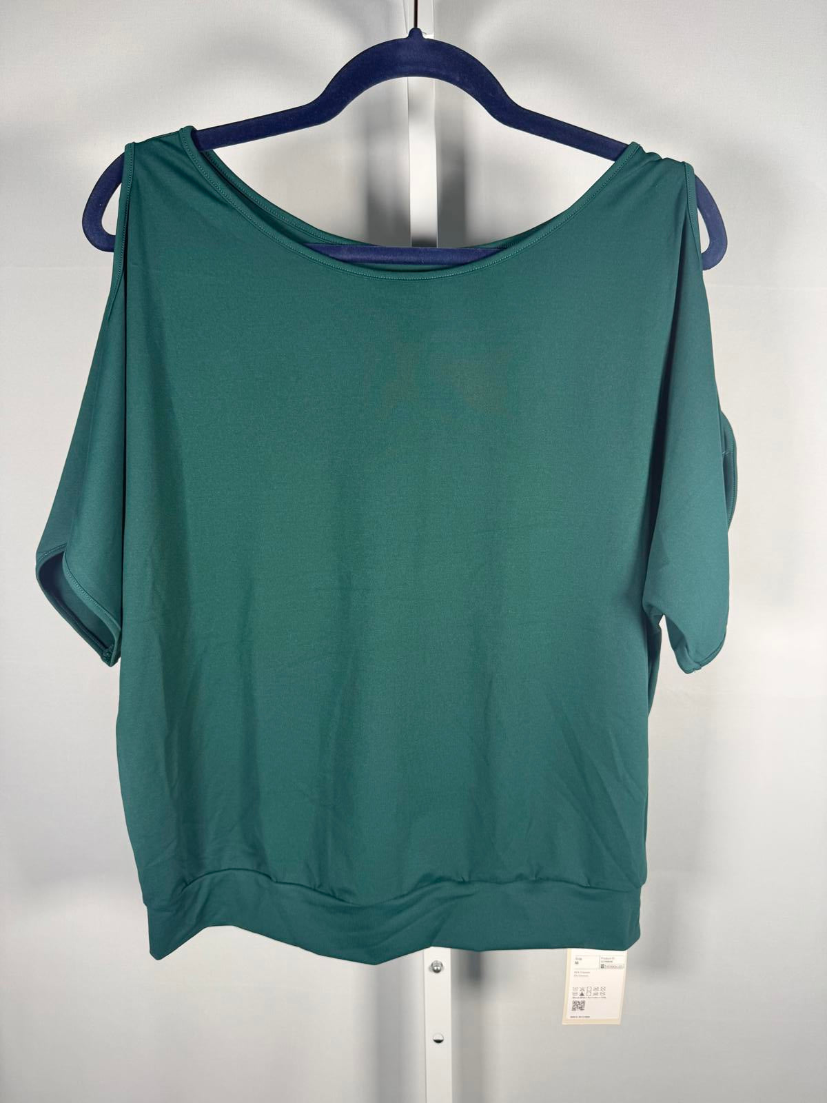 NWT Halara Boat Neck Short Sleeve Cut Out Casual T-Shirt Aventurine M