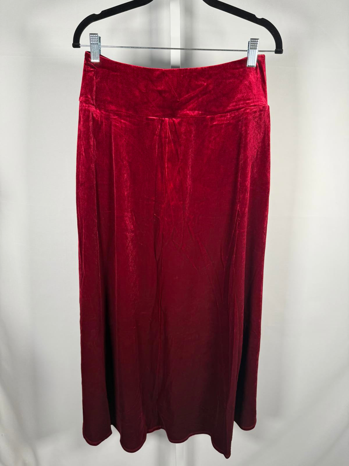 NWT Halara High Waisted High Low Crossover 2-in-1 Velvet Maxi Skirt Sangria M