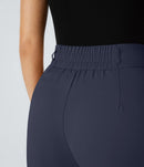 NWT Halara High Waisted Zipper Pocket Shirred Straight Leg Work Pants Size Large