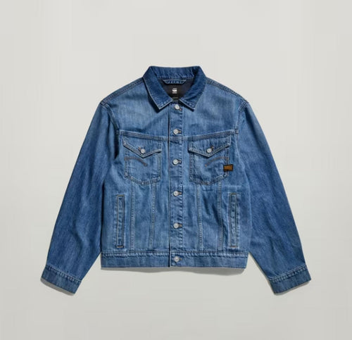 NWT G-Star RAW Women’s Relaxed Denim Jacket Faded Cliffside Blue Size Medium