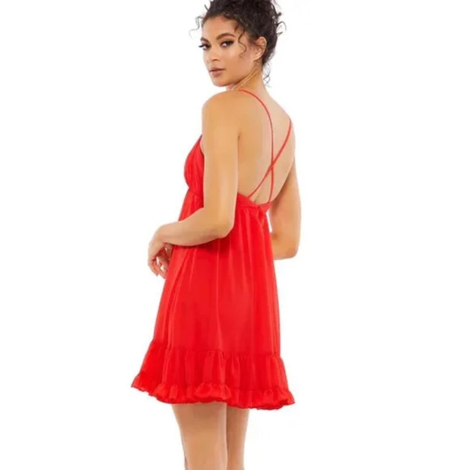 Ieena for Mac Duggal 70194 Red Mini Dress Size US 4 NWT