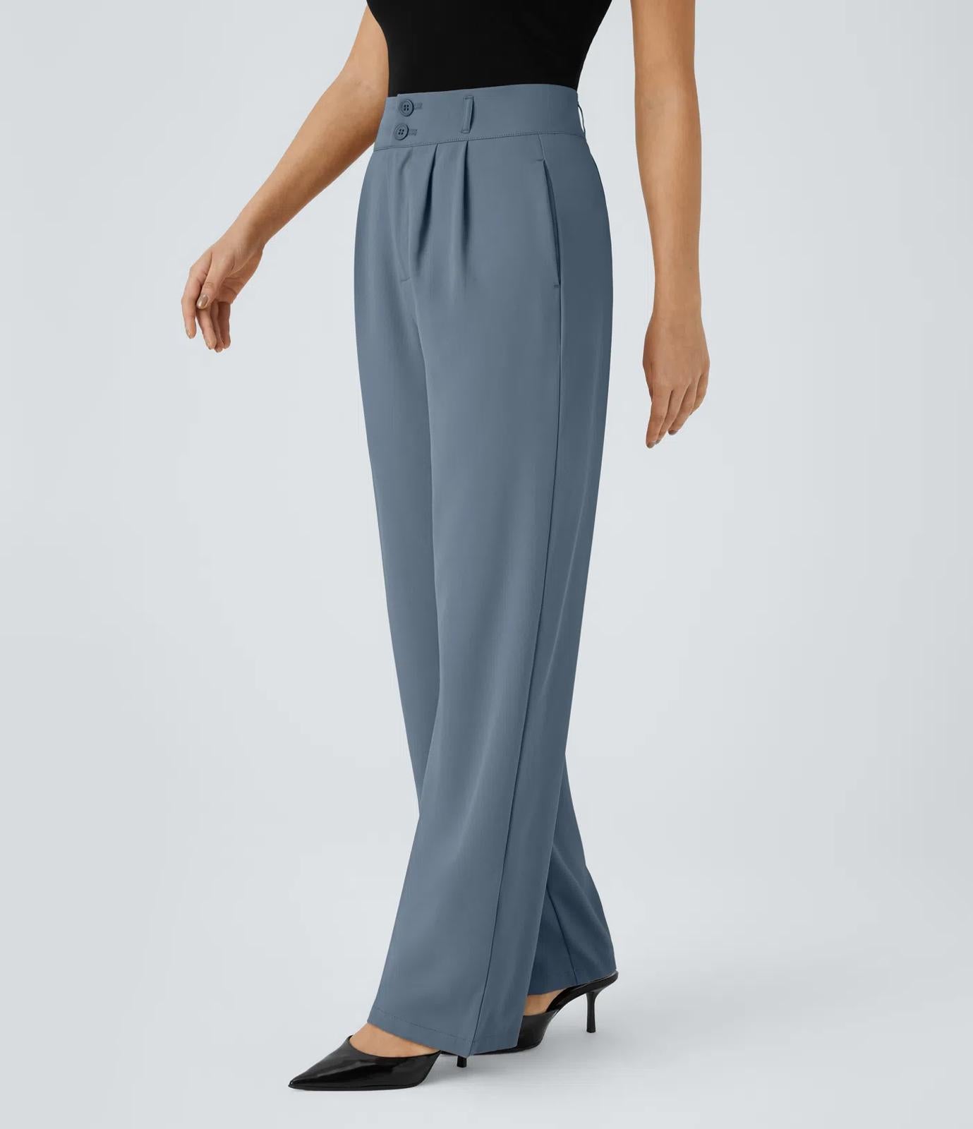 NWT Halara Flex™ High Waisted Shirred Straight Leg Work Pants Size XL