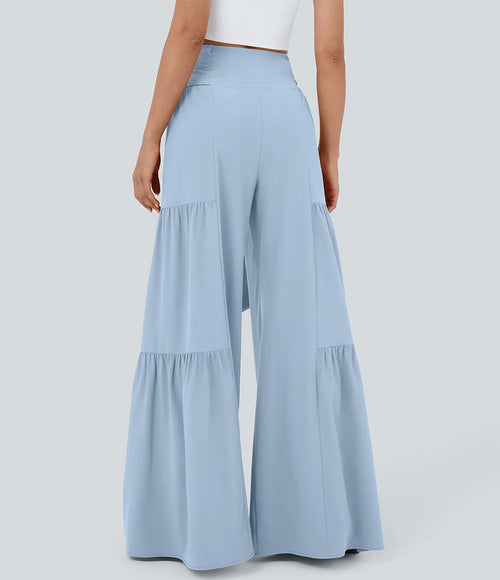 NWT Halara Breezeful™ High Waisted Shirred Tie Front & Back Wide Leg Pants XL