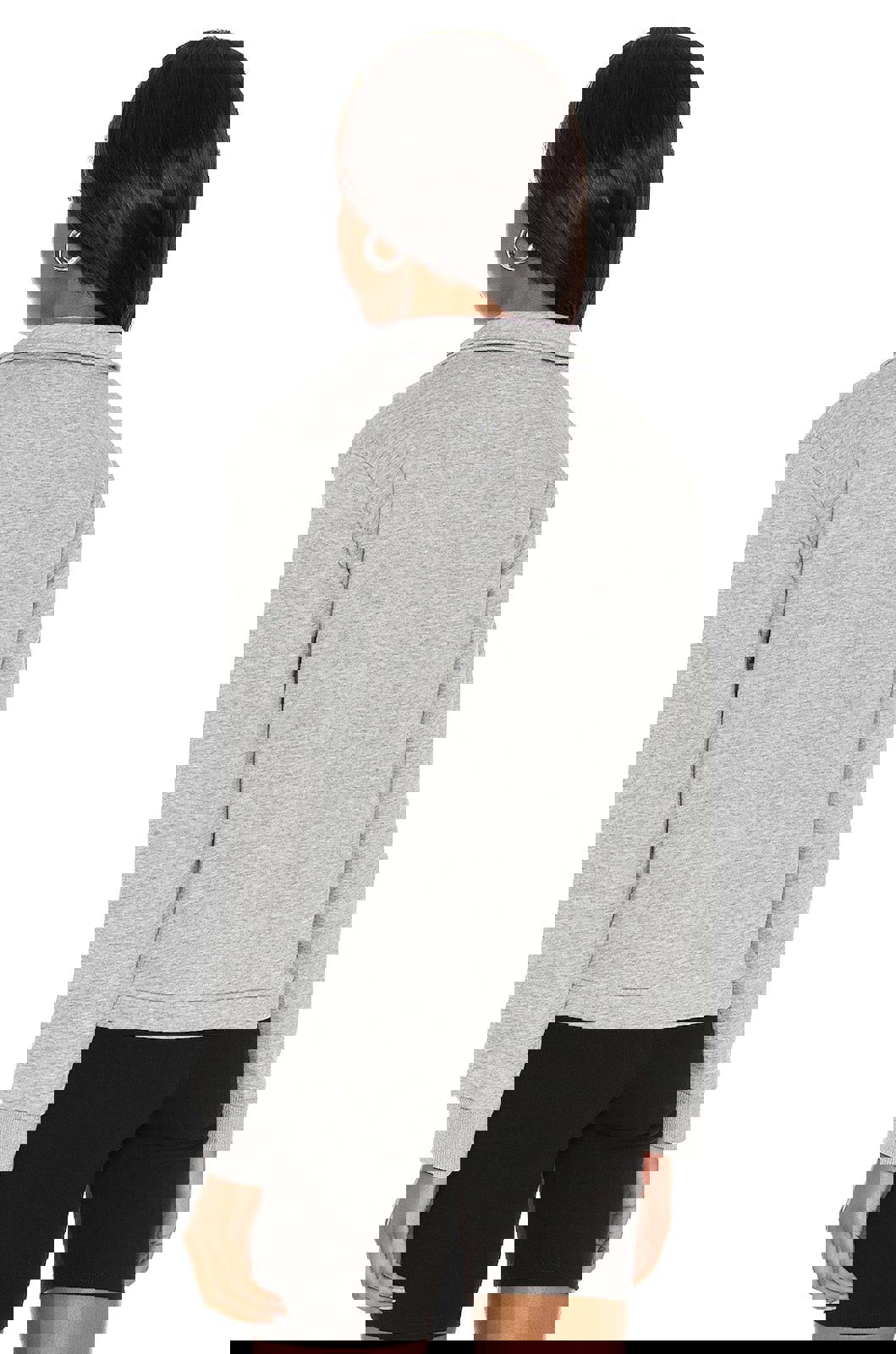 LBLC The Label Tamara V-Neck Sweatshirt Heather Grey Sweat Size XS