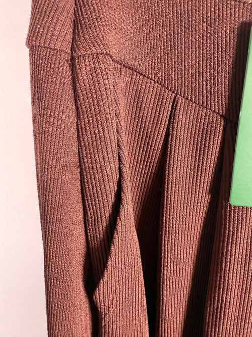 NWT Halara Ribbed High Waisted Pocket Barrel Leg Work Chestnut Size Small