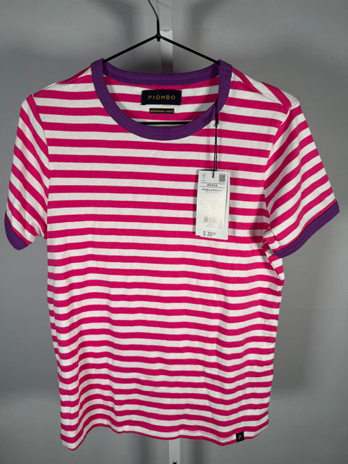 NWT PIOMBO striped T-shirt in Supima cotton US Size L
