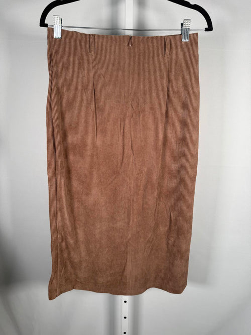 NWT Halara High Waisted Hem Midi Corduroy Casual Skirt Size M