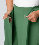 NWT Halara High Waisted Tie Side Wide Leg Work Pants Hills Green L