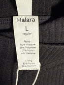 NWT Halara Ribbed Knit Crossover High Waisted 2-in-1 Slim Mini Skirt Black L