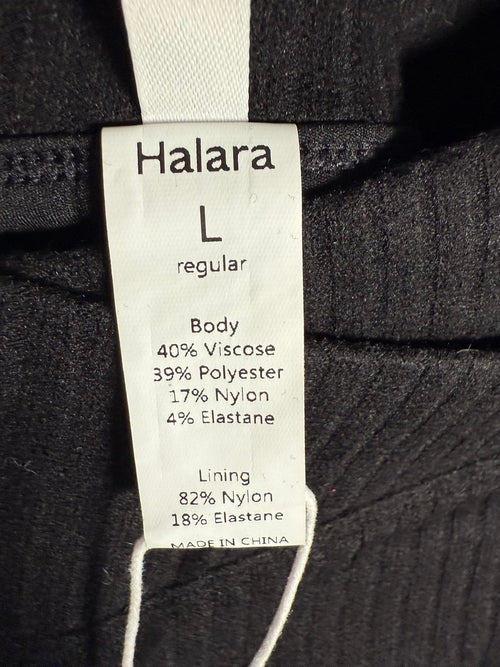 NWT Halara Ribbed Knit Crossover High Waisted 2-in-1 Slim Mini Skirt Black L