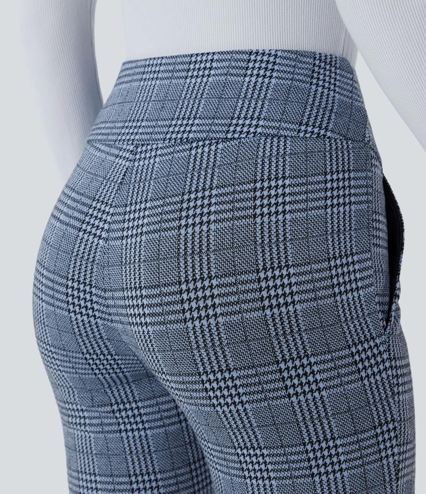 NWT Halara Flex™ High Waisted Houndstooth Plaid Skinny Work Pants Size Small