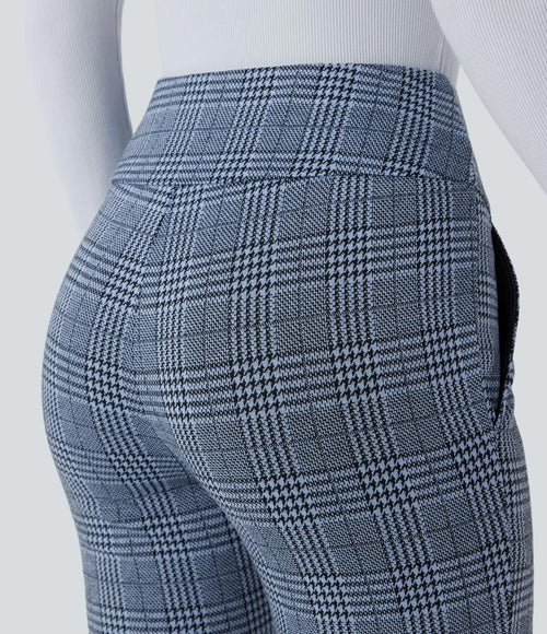 NWT Halara Flex™ High Waisted Houndstooth Plaid Skinny Work Pants Size Small