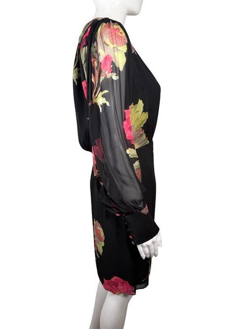 The Kooples Floral Print Mini Dress - Pink (FRENCH SIZE 1) $415 MRSP