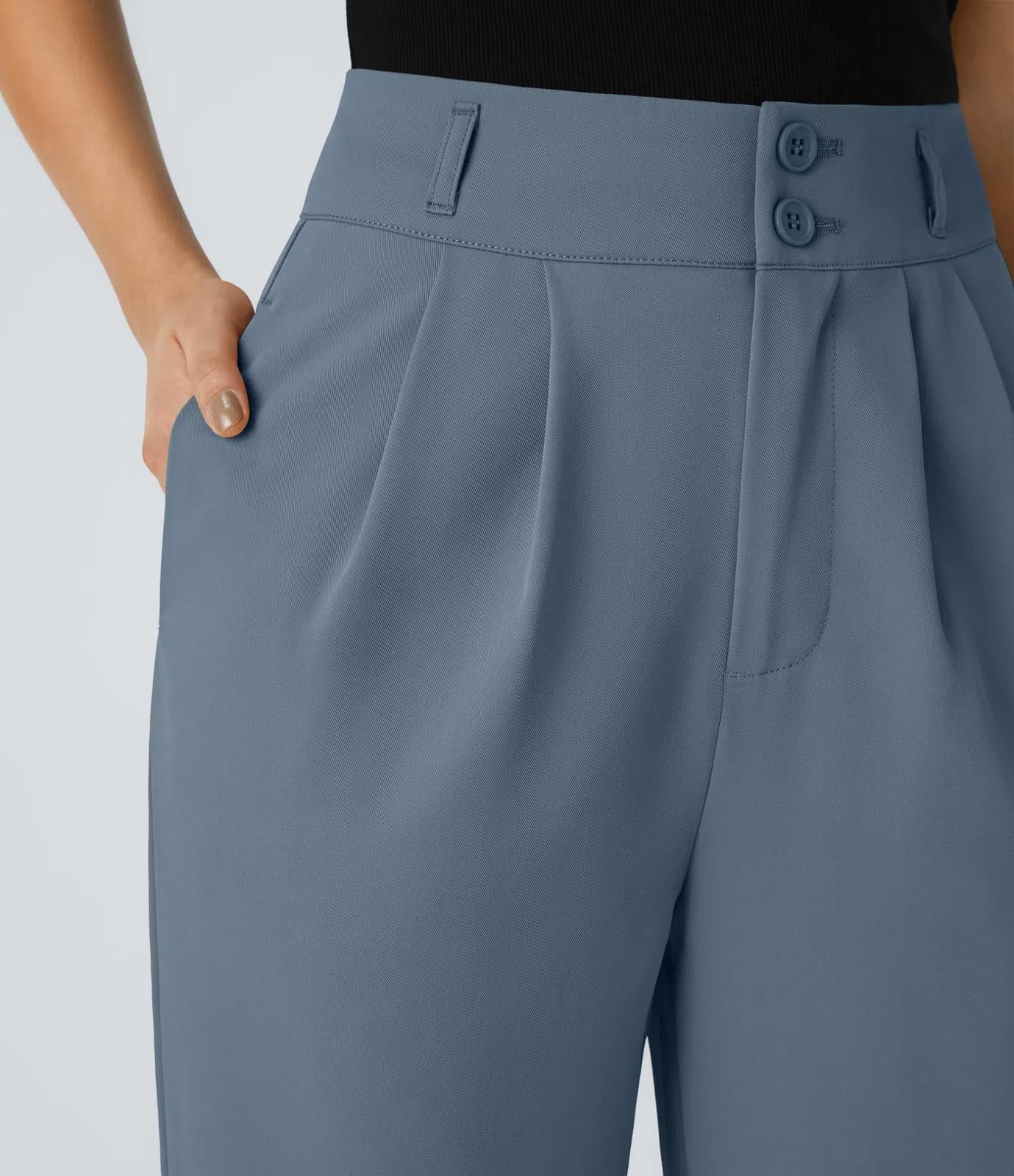 NWT Halara Flex™ High Waisted Shirred Straight Leg Work Pants Size Medium Tall