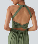 NWT Halara U Neck Harem Jumpsuit Pockets-Easy Peezy Edition Size Large Petite