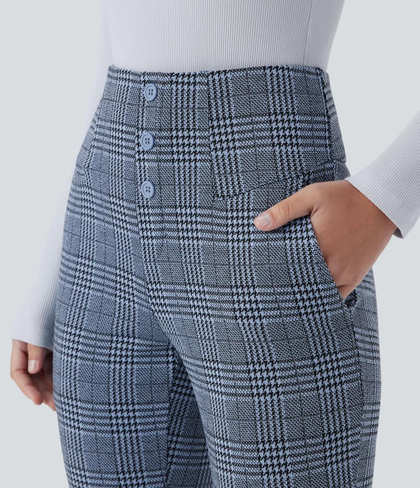NWT Halara Flex™ High Waisted Houndstooth Plaid Skinny Work Pants Size Small