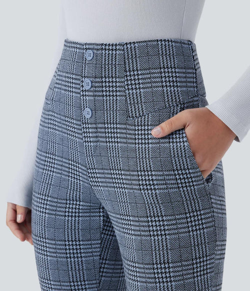 NWT Halara Flex™ High Waisted Houndstooth Plaid Skinny Work Pants Size Small