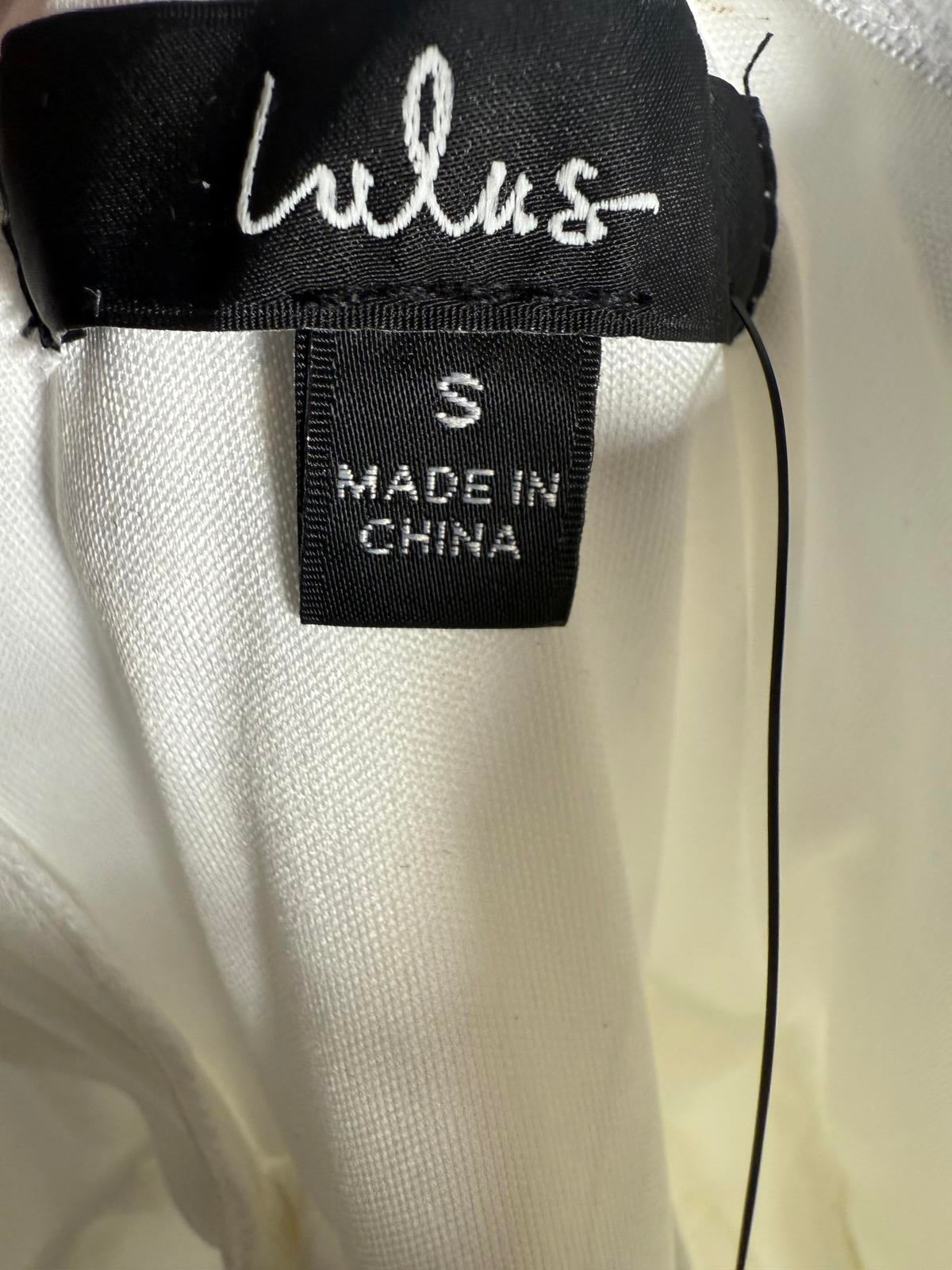 Lulus Positively Precious White Floral Mesh Tiered Halter Midi Dress Size S