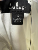 Lulus Positively Precious White Floral Mesh Tiered Halter Midi Dress Size S