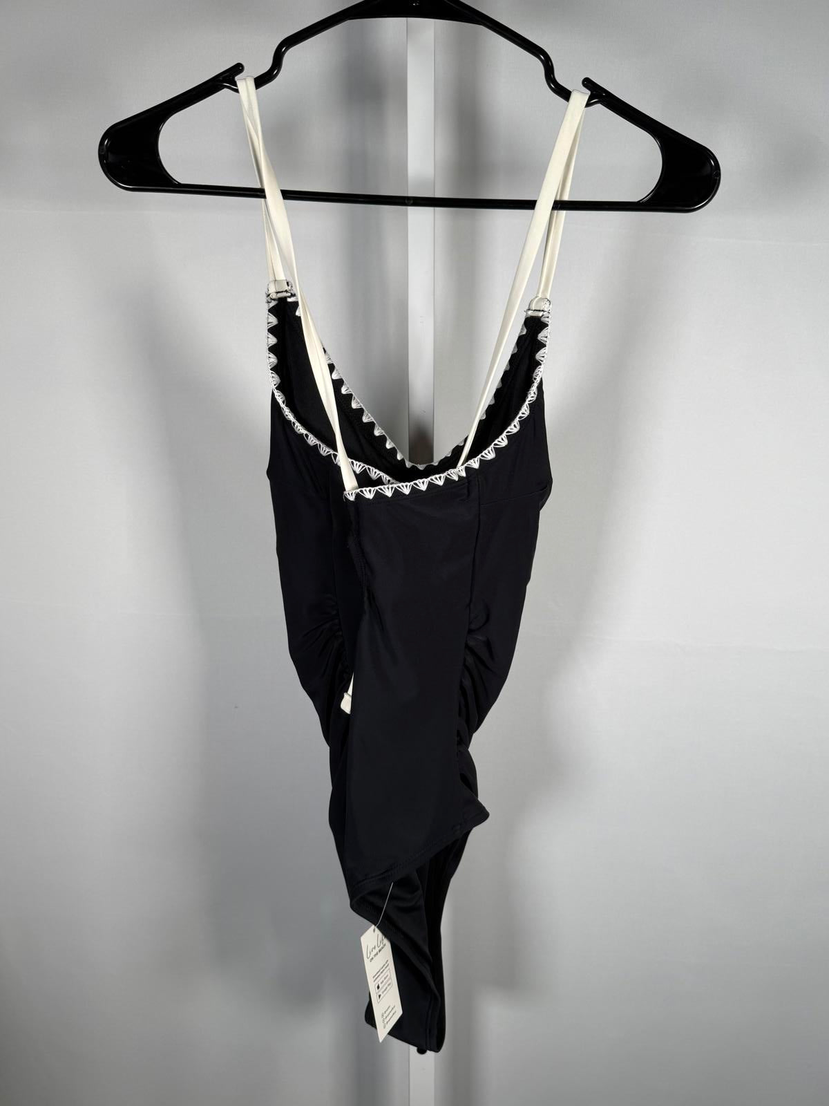 NWT Black Scoop Neck Crossback One-Piece Size M