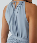 NWT Halara Sleeveless Tie Back Belted Pocket Cool Touch Jumpsuit-UPF50+ Size XS