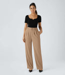 NWT Halara Flex™ High Waisted Shirred Straight Leg Work Pants Size Small Tall