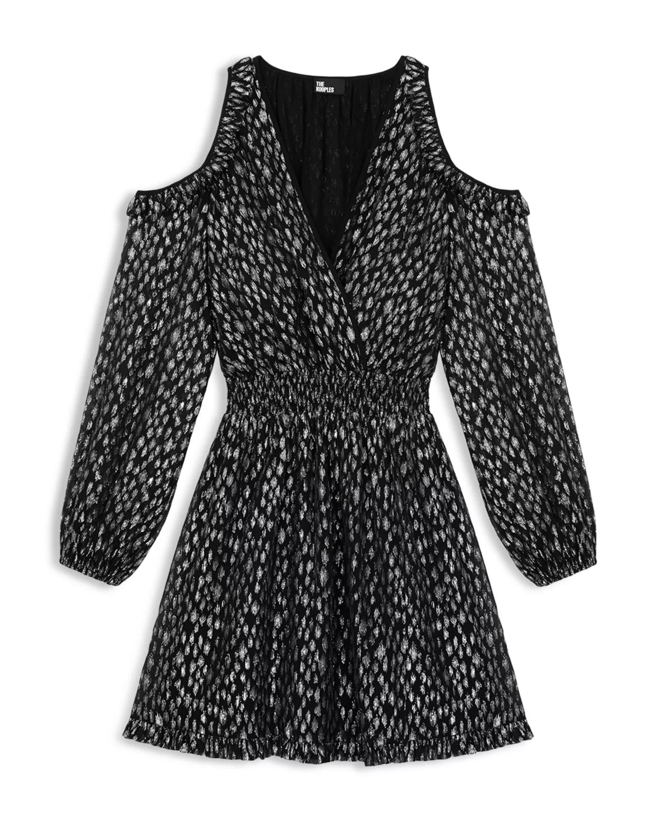 The Kooples Sparkling Leopard Print Belted Mini Dress US XS NWT