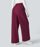 NWT Halara Flex High Waisted Pocket Wide Leg Waffle Work Pants Size L Petite