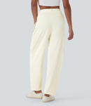 NWT Halara Ribbed High Waisted Pocket Barrel Leg Work Pants Size Large