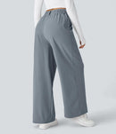 NWT Halara Flex™ High Waisted Pocket Wide Leg Waffle Work Pants Weathervane M