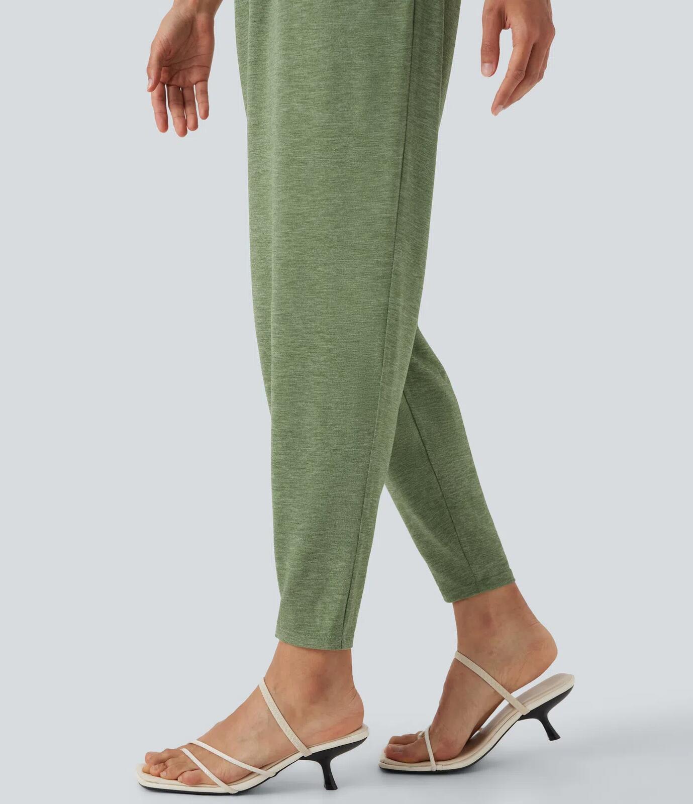 NWT Halara U Neck Harem Jumpsuit Pockets-Easy Peezy Edition Size Medium Petite