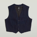 NWT G-Star Raw Denim Waistcoat Rinsed Indigo Cavalry Vest Size Large