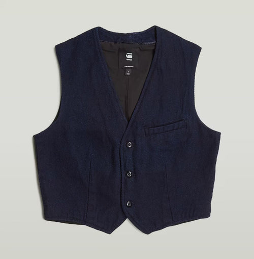 NWT G-Star Raw Denim Waistcoat Rinsed Indigo Cavalry Vest Size Large