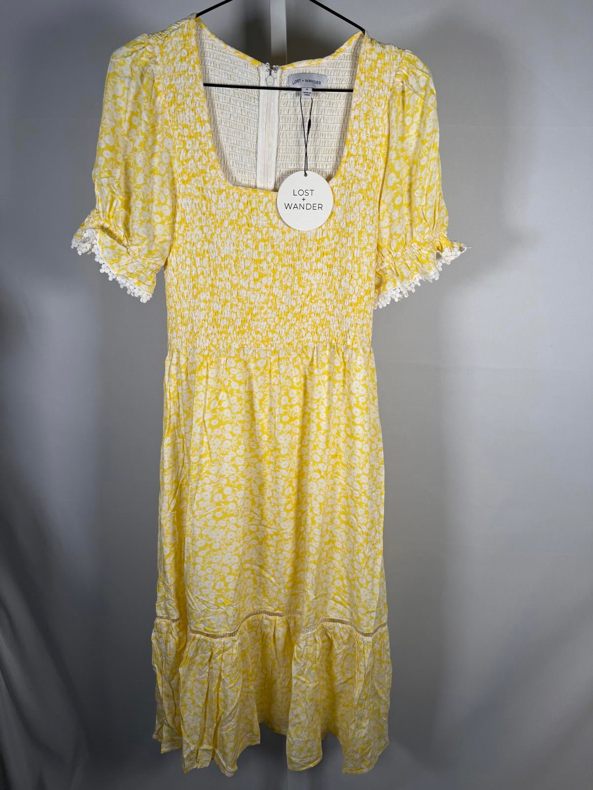 NWT REVOLVE Lost + Wander Sweet Summer Daze Midi Dress Yellow Size S
