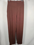 NWT Halara Ribbed High Waisted Pocket Barrel Leg Work Chestnut Size Small