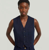 NWT G-Star Raw Denim Waistcoat Rinsed Indigo Cavalry Vest Size Small