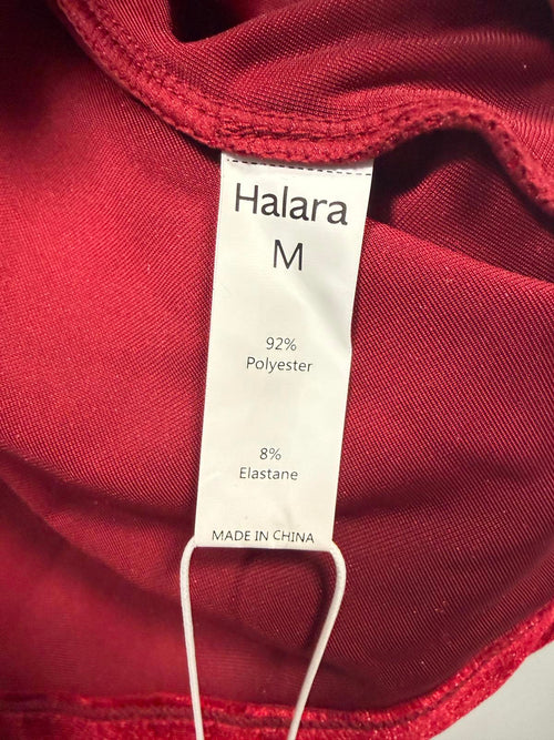 NWT Halara V Neck Long Sleeve Ruched Velvet Midi Casual Dress Size M