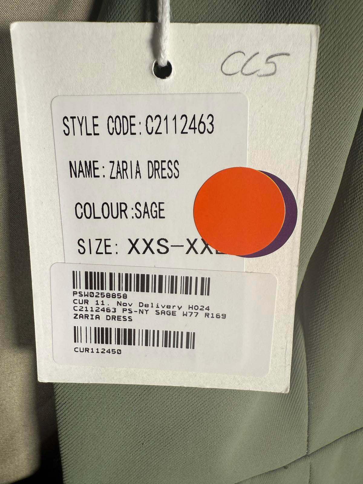 NWT CURAAE by ELLIATT Zaria Dress Sage Green Size XXS