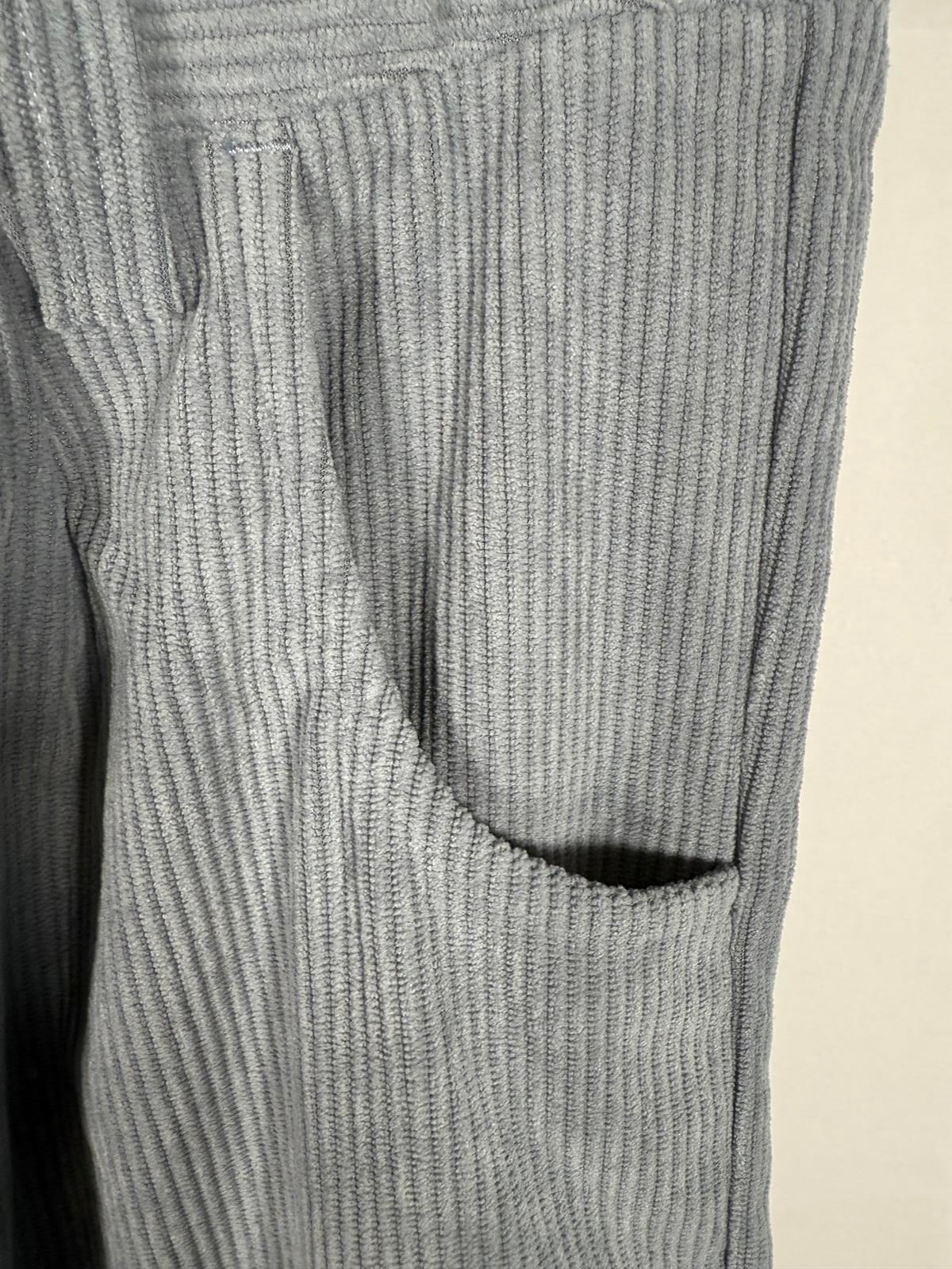 NWT Halara Mid Rise Zipper Pocket Corduroy Casual Pants Cloud Gray Blue Size L