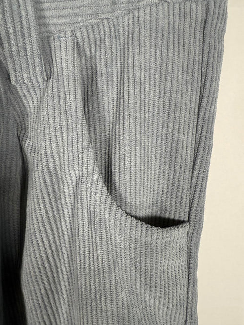 NWT Halara Mid Rise Zipper Pocket Corduroy Casual Pants Cloud Gray Blue Size L