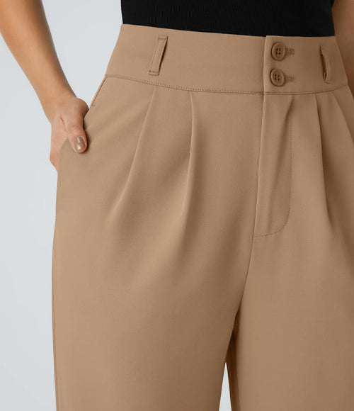 NWT Halara Flex™ High Waisted Shirred Straight Leg Work Pants Size Small Tall
