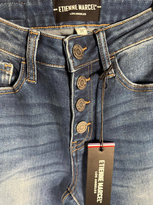 NWT Etienne Marcel Button up Denim Flare Jeans Size 25