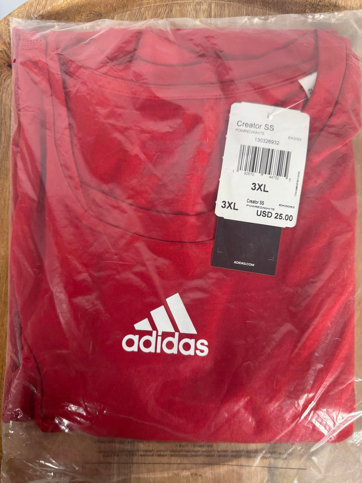 NWT Adidas Men's Creator SS Athletic Tee T-Shirt Red Size 3XL