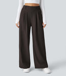NWT Halara Flex™ High Waisted Pocket Wide Leg Waffle Work Pants Black Size L