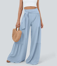 NWT Halara Breezeful™ High Waisted Shirred Tie Front & Back Wide Leg Pants XL
