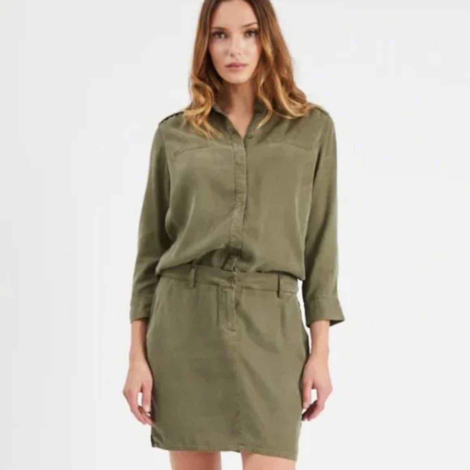 Etienne Marcel Women's Long Sleeve Olive Green Dress, Size XS