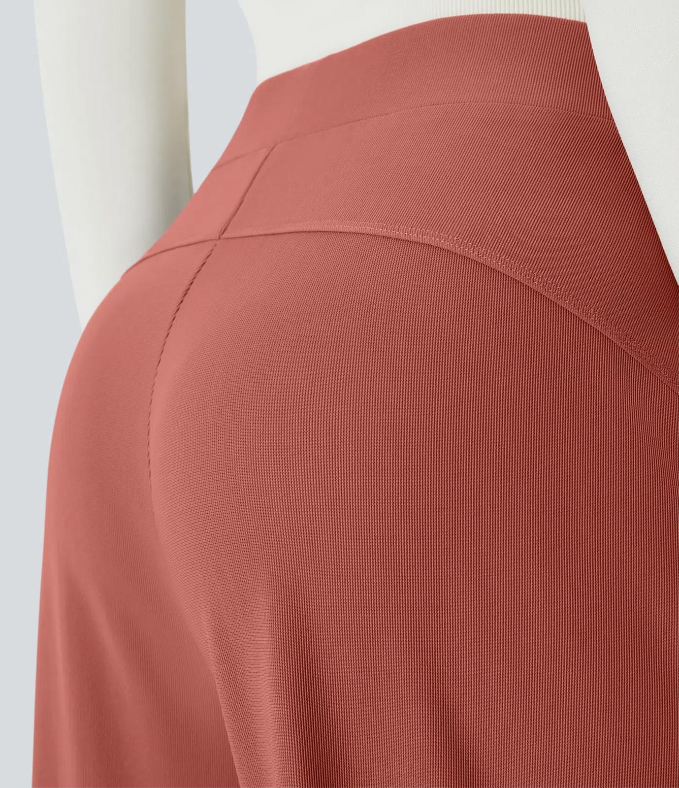 NWT Halara High Waisted Body Sculpt Waist-Slimming Micro Waffle Work Pant Red S